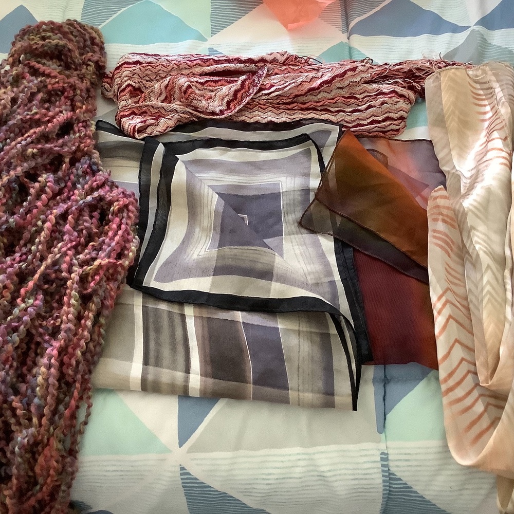 Bundle of various scarves